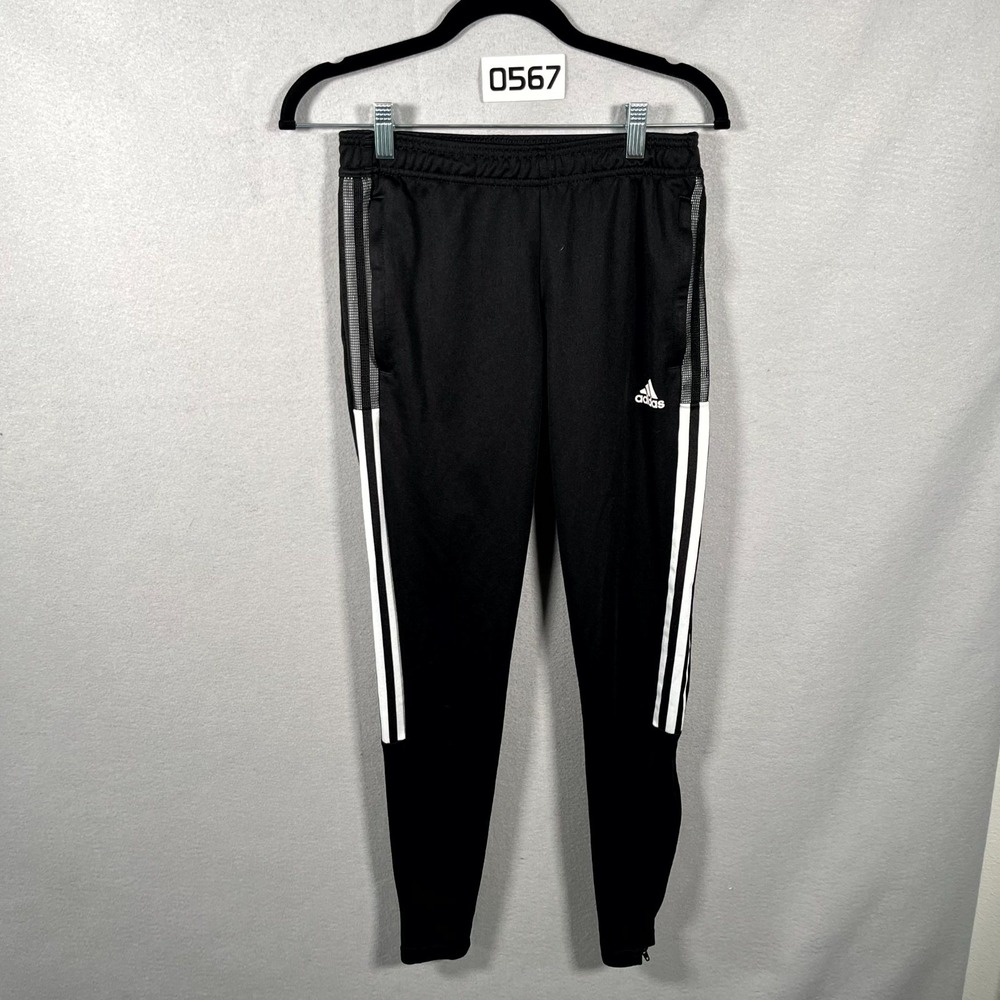 Adidas Aeroready Track Pants Womens 27 Black White 3 Stripes Trefoil Ankle Zip